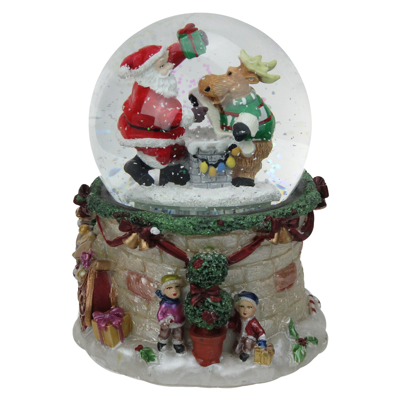 Northlight LED Lighted Santa and Reindeer Musical Christmas Snow Globe - 5.75"